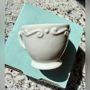 PartyLite P8106 Sidewalk Demitasse Votive Holder_White Porcelain Teacup